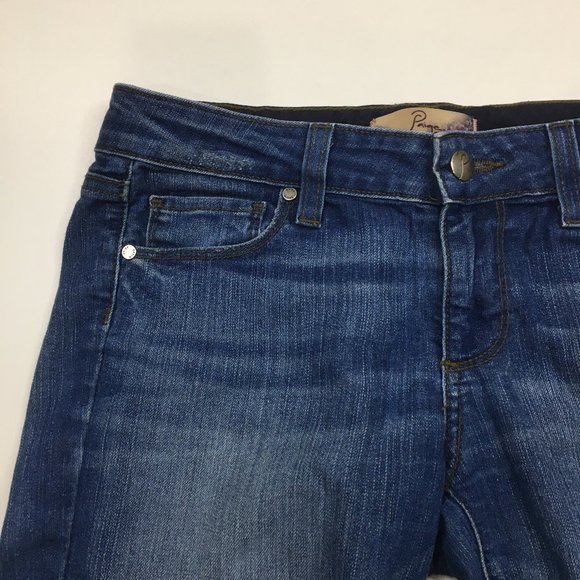 PAIGE Premium Denim PEG SKINNY Parson Wash 5 Pocket Logo Hardware Jeans - Picture 5 of 13